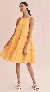 Country Road 100% Organic French Linen Aline Halter Dress One Size - Picture 1 of 7