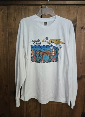 Vintage Howard Finster's Angel Cheetah God Tennis T Shirt Size XL Made in USA - Image 1 of 4