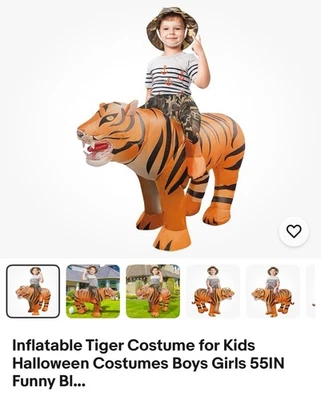 GOOSH Inflatable Tiger Costume for Kids Halloween Boys/  Girls 55IN (Used) - Image 1 of 4