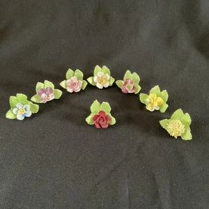 Juego de 8 tarjeteros vintage Royal Adderley England Bone China floral - Imagen 1 de 6