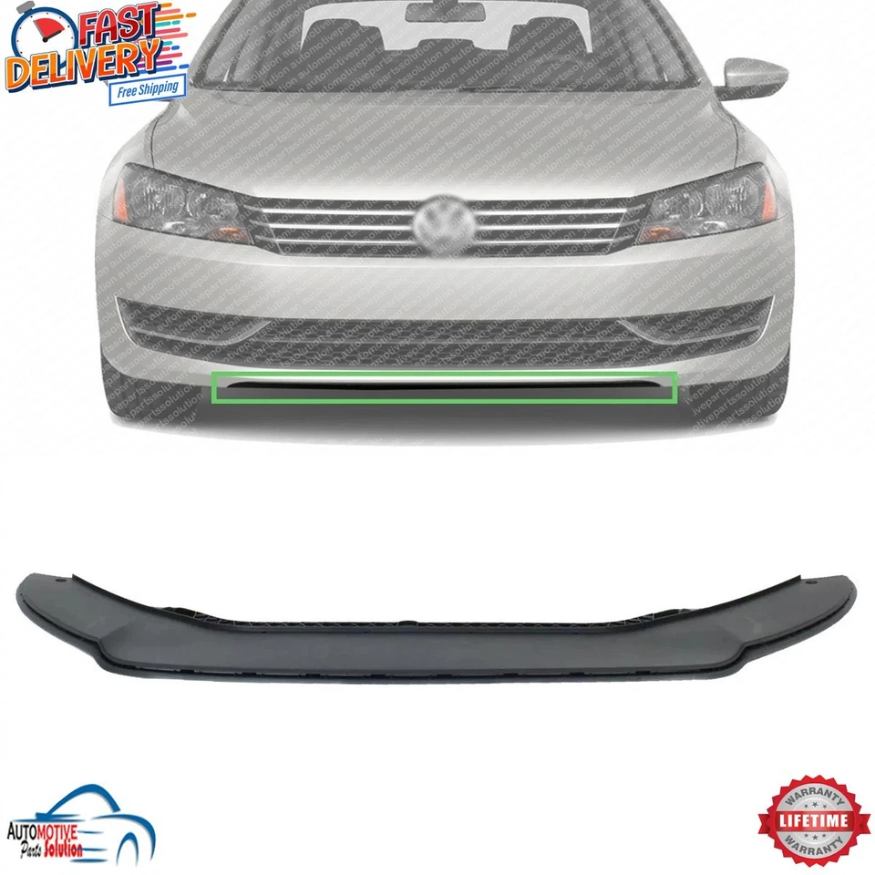 NEW FRONT BUMPER LOWER VALANCE SPOILER FOR 2012-2015 VOLKSWAGEN PASSAT VW1093117 - Image 1 of 4