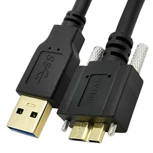 Wonderwires USB-A 3.0 Male to Micro-B Charge & Sync Cable with Locking Screws - Picture 1 of 10