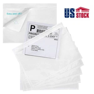 100pc 7.5”x5.5” 6”x9” Clear Packing List Invoice Shipping Self Envelopes Pouches - Picture 1 of 9