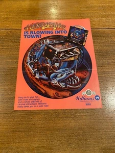 Williams Hurricane Pinball Machine Flyer, 1991 NOS - Picture 1 of 2