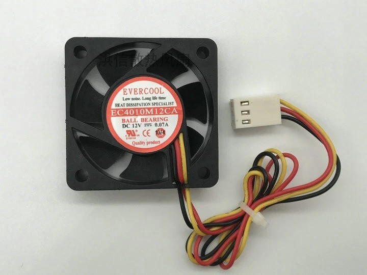 EVERCOOL EC4010M12CA 4010 12V 0.07A 4CM 40mm 3-wire Ball Fan 3pin - Image 1 of 3
