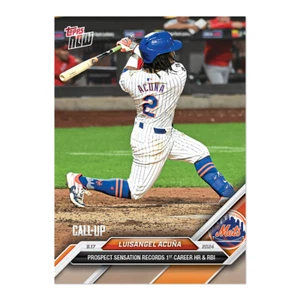 Luisangel Acuna 2024 MLB Topps Now #711 1st Career HR & RBI Call-Up Mets In Hand - Picture 1 of 2