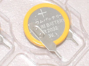 10 NEW CR2032 Lithium Battery CMOS with solder tabs 10mm tab spacing - Picture 1 of 3