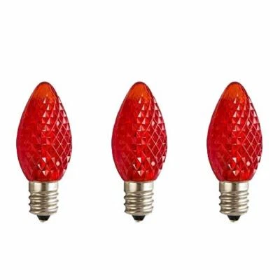 Sival C7 Bulb E12 Candelabra Base 130V 0.37W UL LED Red (Pack of 3) CHRISTMAS - Image 1 of 2