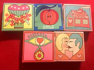 VINTAGE PSYCHEDELIC SIXTIES MATCHBOOK LOT X5 JAPAN RARE HTF LSD MATCHBOX - Picture 1 of 5