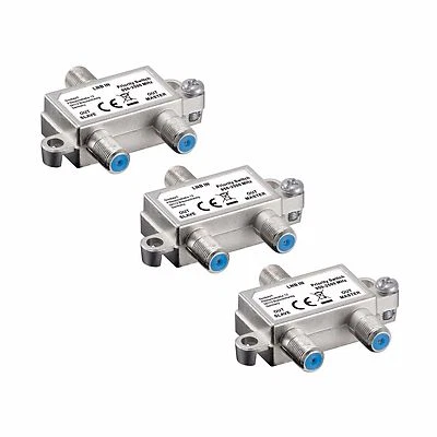 3x Vorrang Schalter Verteiler/Umschalter Master Slave 1 LNB auf 2 SAT Receiver - Bild 1 von 4