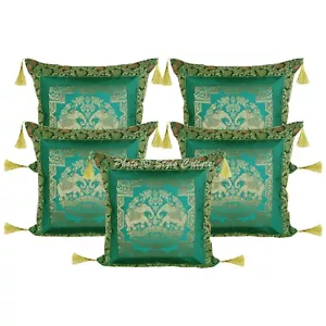 Brocade Jacquard Cushion Cover Elephant Bohemian Pillow Cases For Home Decor - Picture 1 of 7