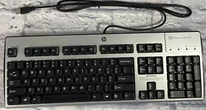 ** HP KU-0133 Smart Card Terminal Black/Silver USB Wired Computer Keyboard J1v - Picture 1 of 5