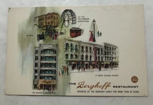 Ristorante Berghoff in due sedi a Chicago. Cartolina postale (I2) - Foto 1 di 2