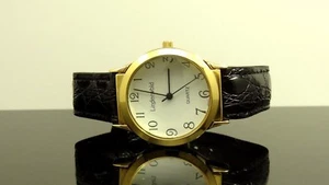 Lindenwold White Dial Black Leather Band Gold Tone Casual Watch - Bild 1 von 6
