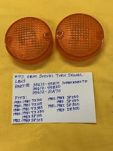 Two Used OEM SUZUKI Turn Signal Lens (35612-45830) TS100,TS125,TS185,TS250 AHRMA - Picture 1 of 5