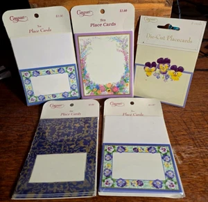 5 vintage packs, 4 designs CASPARI PLACE CARDS: floral & Venetian, 48 total - Picture 1 of 3