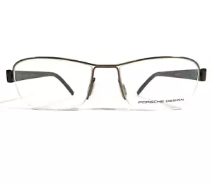 Porsche Design Eyeglasses Frames P8211 A Brown Rectangular Half Rim 52-17-140 - Picture 1 of 12