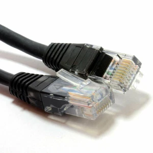 2m Noir Réseau Internet Lan Éthernet RJ45 Cat5E-CCA UTP Patch 26AWG Câble - Photo 1/12