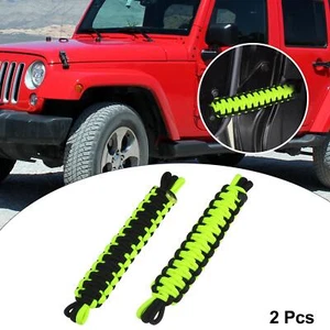 2 Pcs Nylon Door Limiting Check Strap for Wrangler TJ 87-21 Black Shiny Green - Picture 1 of 6