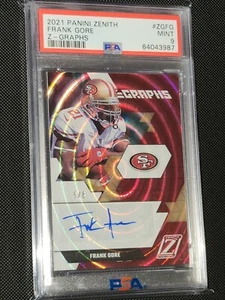 POP 1 2021 Panini Zenith Frank Gore auto Z Graphs /8 Rare PSA 9 49ers - Picture 1 of 2