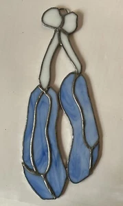 Stained Glass Blue Ballet Slippers Suncatcher - Picture 1 of 2