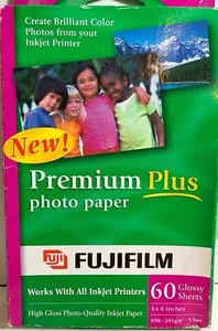 Fujifilm Premium Plus Photo Paper 4x6 Glossy 60 Sheets (u) - Picture 1 of 4