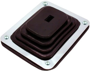 Universal Small Hurst Style Rubber Shifter Boot W/ Trim Plate 5-1/2" x 6-3/4" - Picture 1 of 7