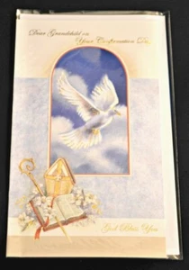 Grandchild Confirmation Greeting Card NEW UNUSED Christian Catholic Italy - Picture 1 of 1