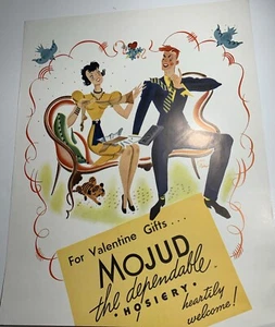 Mojud Hosiery Sign Ladies Girl Underwear Clothing Fashion Pin Up Kisses Man - Picture 1 of 5