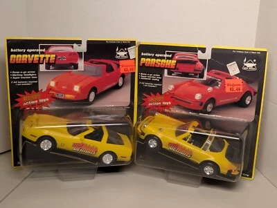 Nuevo Porsche o Chevrolet Corvette amarillo Bright Speed Demons. Funciona con pilas Foto 1 de 2