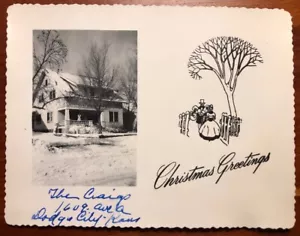 Residencia en Ave A Dodge City Kansas Saludo de Navidad Foto Real - Imagen 1 de 2