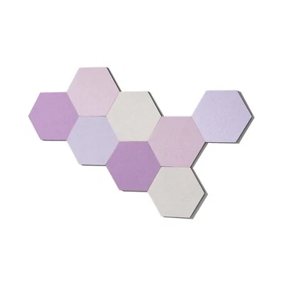 LAJAR 8 Pcs Self Adhesive Felt Bulletin Board Tiles (Large), Hexagon Color Fe... - Image 1 of 4