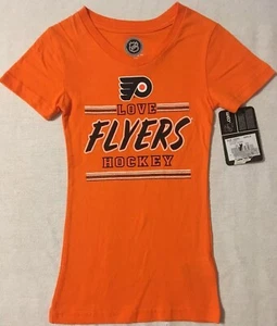 NWT NHL "Love Flyers Hockey" Girl's T-Shirt XS 4/5 or S 6/6X Philadelphia Flyers - Picture 1 of 2