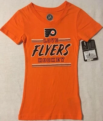 NWT NHL "Love Flyers Hockey" Girl's T-Shirt XS 4/5 or S 6/6X Philadelphia Flyers - Image 1 of 2