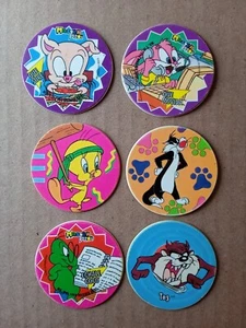 Looney Tunes Master Super Tazos Pog Sabritas 1994 Mexico ( 8 ) set of six 6 pogs - Picture 1 of 15