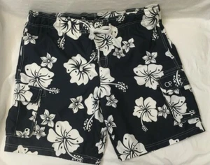 Op Mens Surfing Board Shorts Navy Floral Medium 32-34 Covered Pockets Tie Waist - Bild 1 von 6