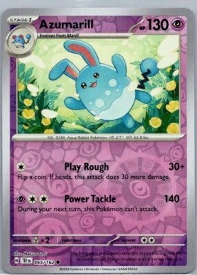 Azumarill SV05: Temporal Forces 065/162 Near Mint NM Reverse Holo - Image 1 of 2