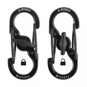 NITE IZE S-Biner MicroLock moschettone doppio acciaio inox 2 pz. nero - Foto 1 di 1