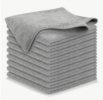 Juego de 10 toallas de paño de cocina de microfibra multiusos súper absorbente gris Foto 1 de 4