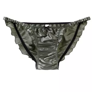 Womens 100% Silk High Cut French Bikinis Underwear Knickers Panties M L XL XXL - Picture 1 of 24