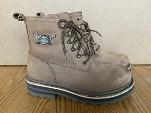 Harley Davidson Women’s Vintage Pulse Combat Boots Brown Size 8.5 Very Good - Picture 1 of 10