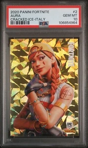 PSA 10 2020 Panini Fortnite Series 2 Italy Aura #1 Cracked Ice - Picture 1 of 2