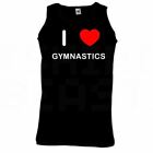 I Love Heart Gymnastics - Quality Printed Cotton Gym Vest