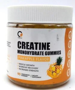 Creatine Monohydrate Gummies Muscle Growth Body Building Pineapple Flavor -90 Ct - Picture 1 of 5