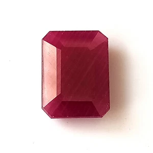 Unheated Ruby Reddish Pink Emerald Cut Ring Size Ruby Natural Gemstone 10.15 Cts - Picture 1 of 6