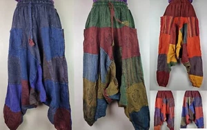 Baumwolle UNISEX Hose Hippie Alibaba Boho Harem Baggy Hose Aladdin Yoga AB3 - Bild 1 von 15