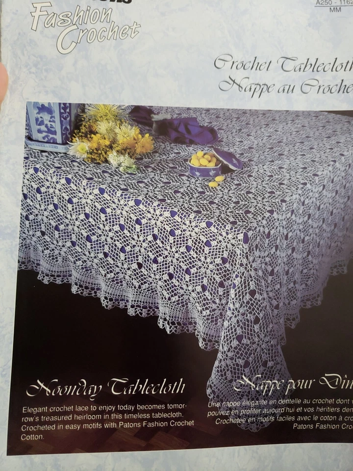PATONS Crochet Pattern A250-1162 Noonday Tablecloth  - Image 1 of 1