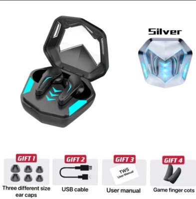 TWS Wireless Bluetooth Gaming Earphones Waterproof Noise Cancelling Earbuds New - Image 1 of 4