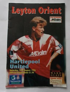 MATCH PROGRAMME - Leyton Orient v Hartlepool United 31/08/96 - Division 3 - Picture 1 of 1