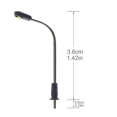 LQS05 10pcs Model Railway Z N Scale 1:160 Single LED Lamp Street Light 3.6cm - Image 1 of 4